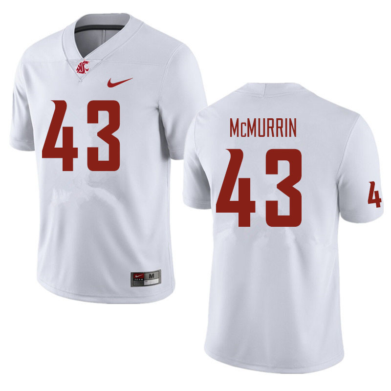 Men #43 Jamal McMurrin Washington State Cougars Football Jerseys Sale-White